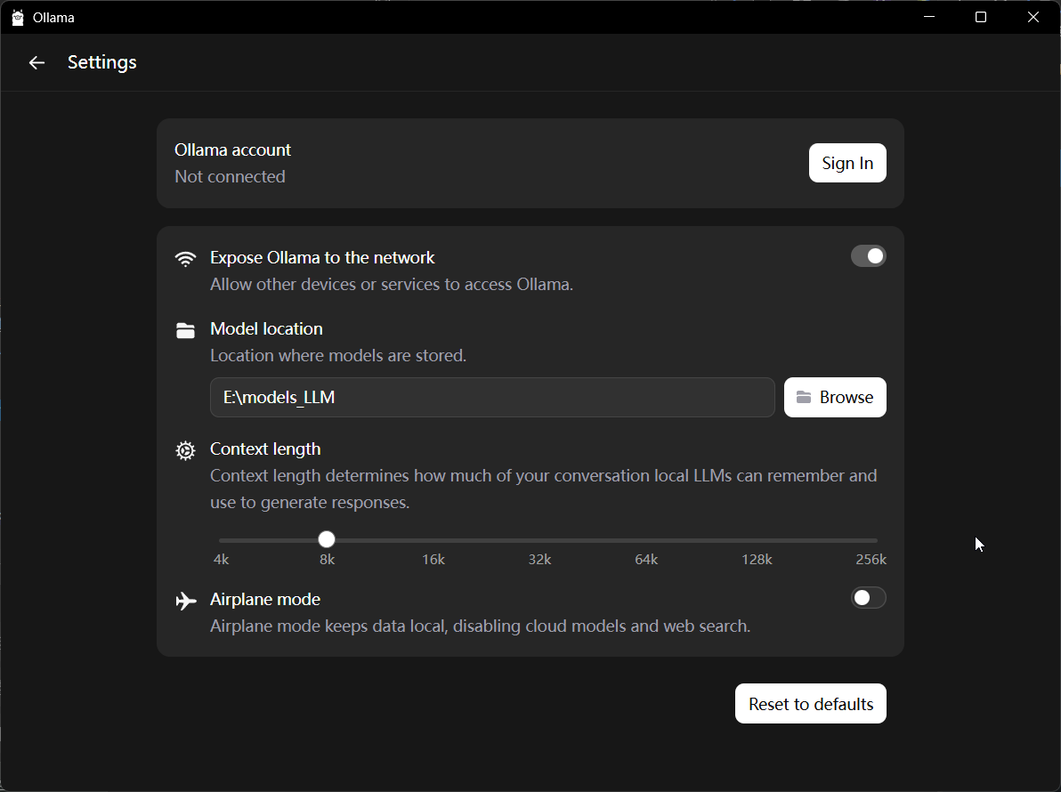 Windows 中部署Ollama和常用命令