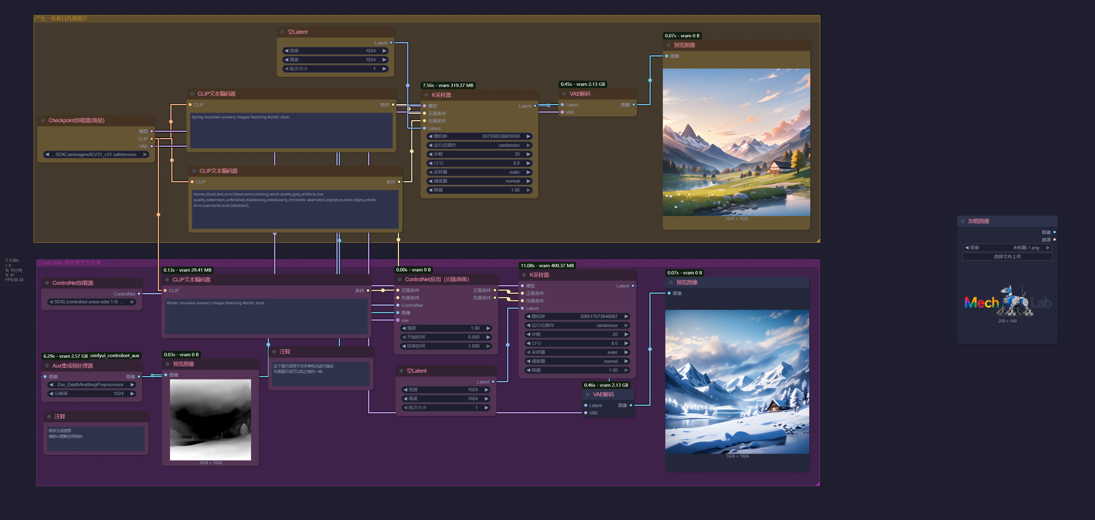 ControlNet深度控制示例工作流